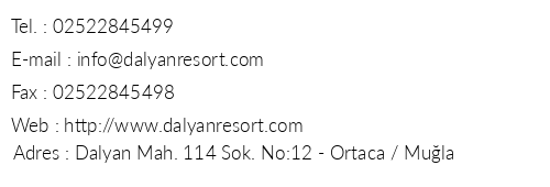 Dalyan Resort Hotel telefon numaralar, faks, e-mail, posta adresi ve iletiim bilgileri